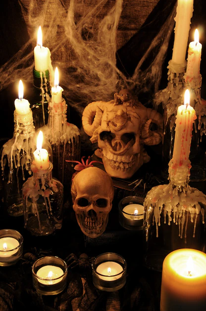 naturaleza-muerta-calaveras-libro-junto-al-ambiente-velas-concepto-magia-negra_252124-687